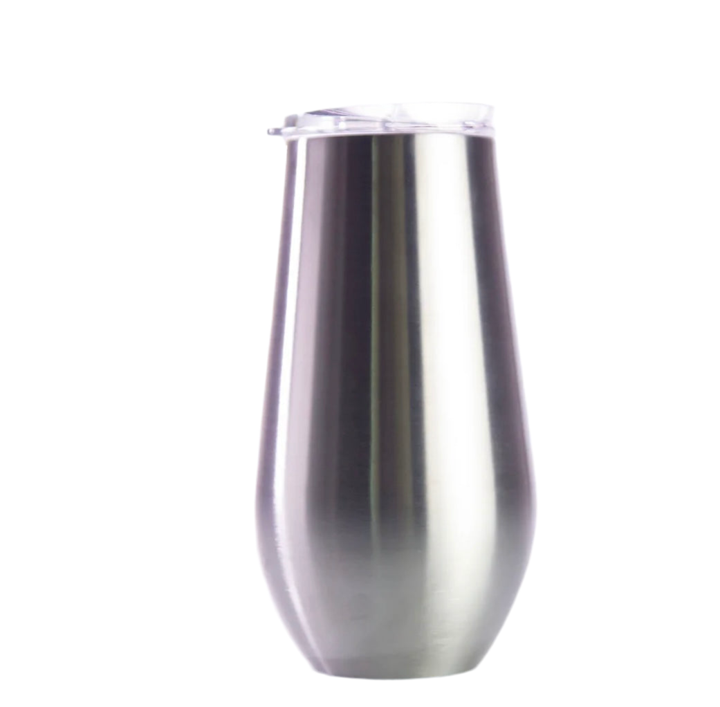 17oz Stemless Wine Tumbler Oil Slick CHROME BASE