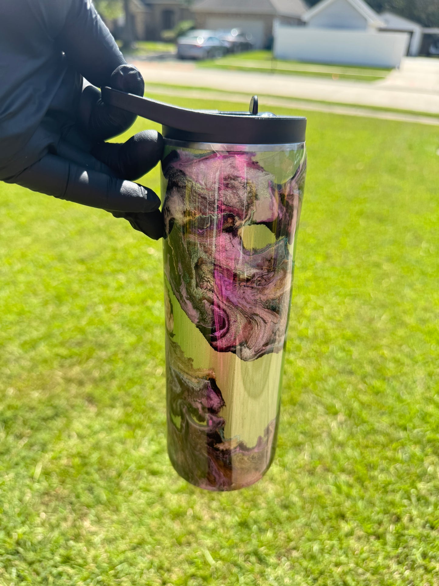 20oz DUO Tumbler with Oil Slick with Burnished Base {The picture is an example}
