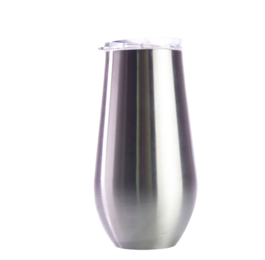 17oz Stemless Wine Tumbler Oil Slick CHROME BASE